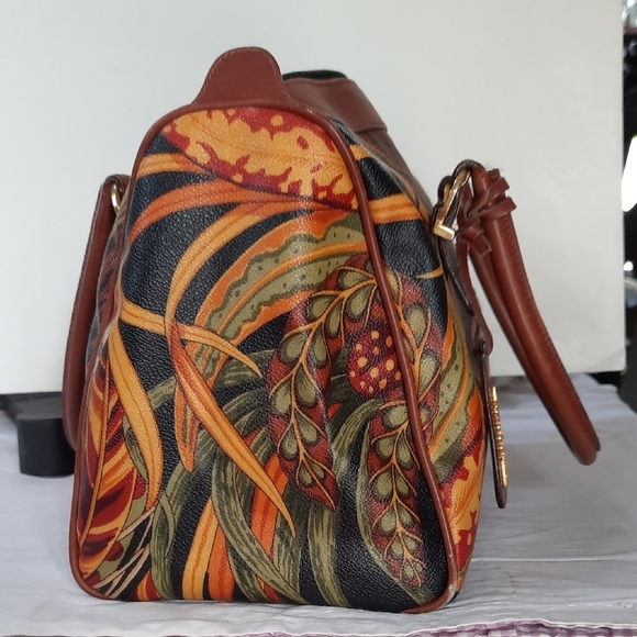 Salvatore Ferragamo Women's Satchel - Black and Brown Floral - Picture 4 of 12